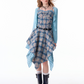 Blue Tiedye Waist Slim Dress ZZF0361