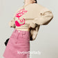 Cute Cat Print Sweatshirt / Pink Mini Skirt LLA0654