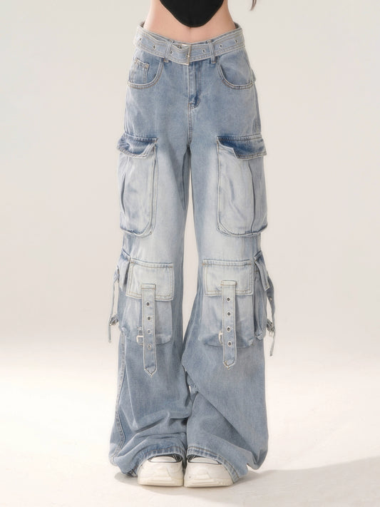 Blue Light Multi Pocket Denim Pants KLS0001