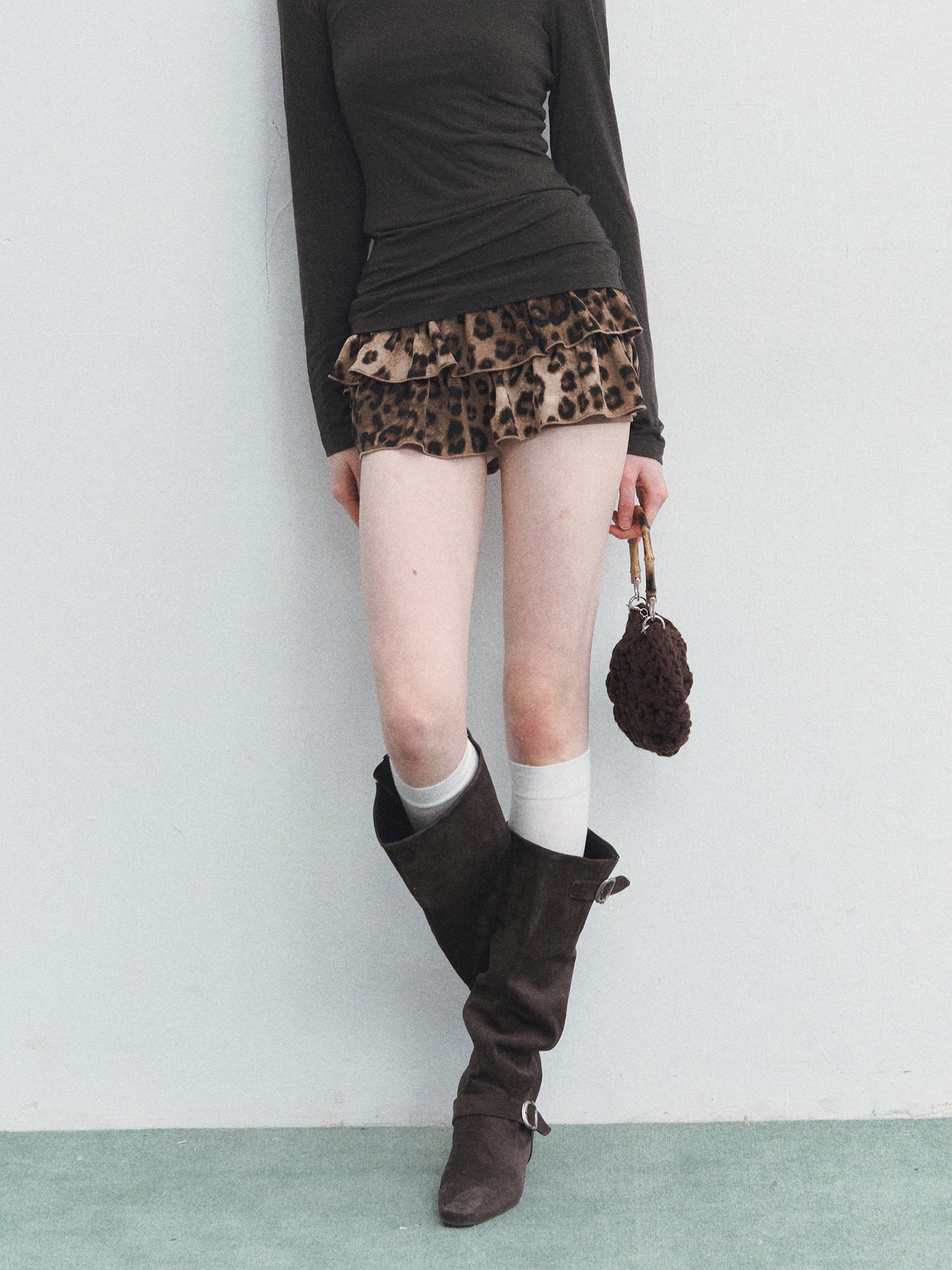 Leopard Print Tiered Shorts SPY0035