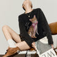 Leopard Print Oversized Sweatshirt / Leopard Casual Pants LLA0657