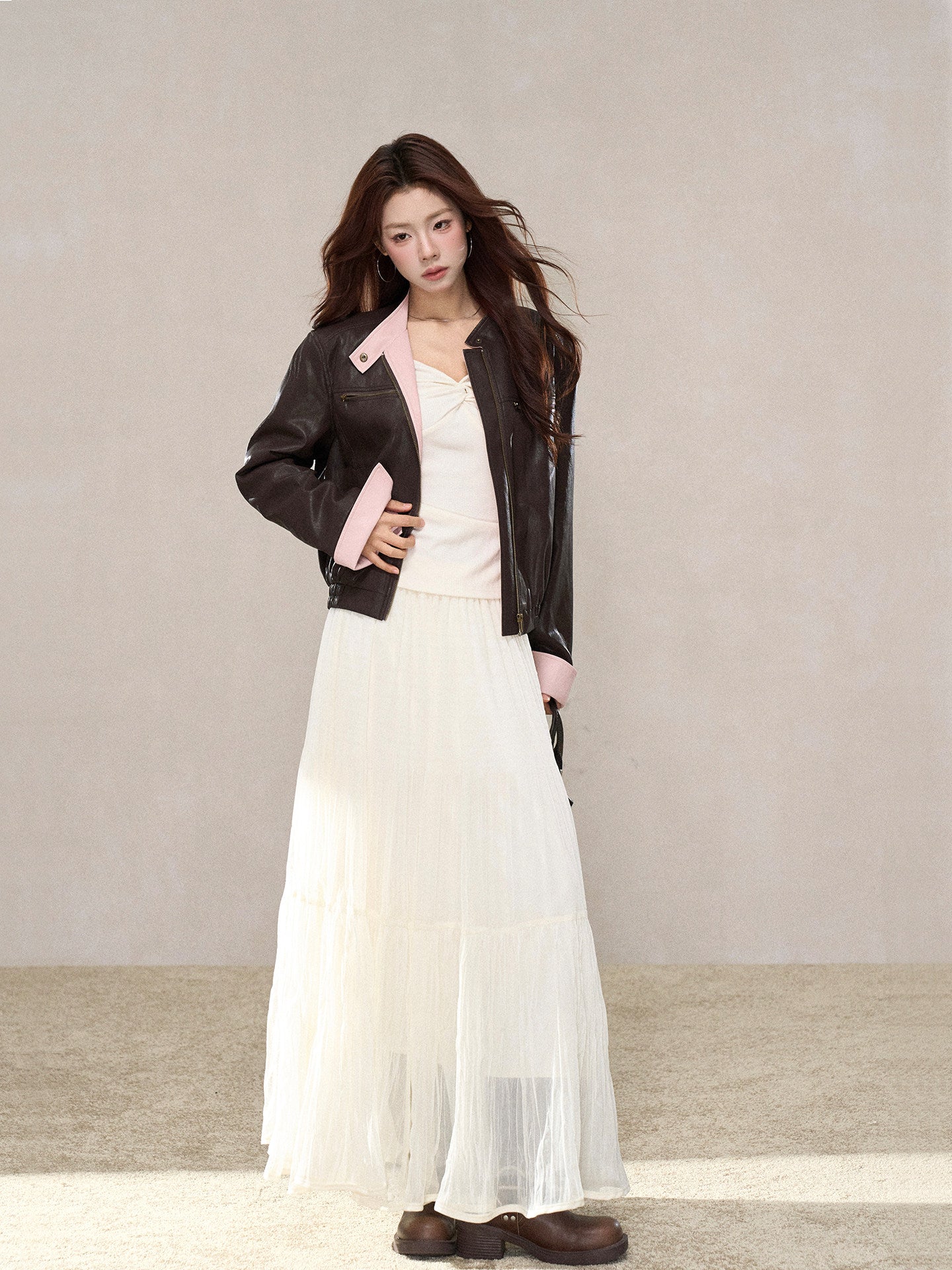 Pink Leather Jacket WDB0016