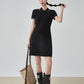 Blanket Stitch Half-Zip Polo Dress FER0201