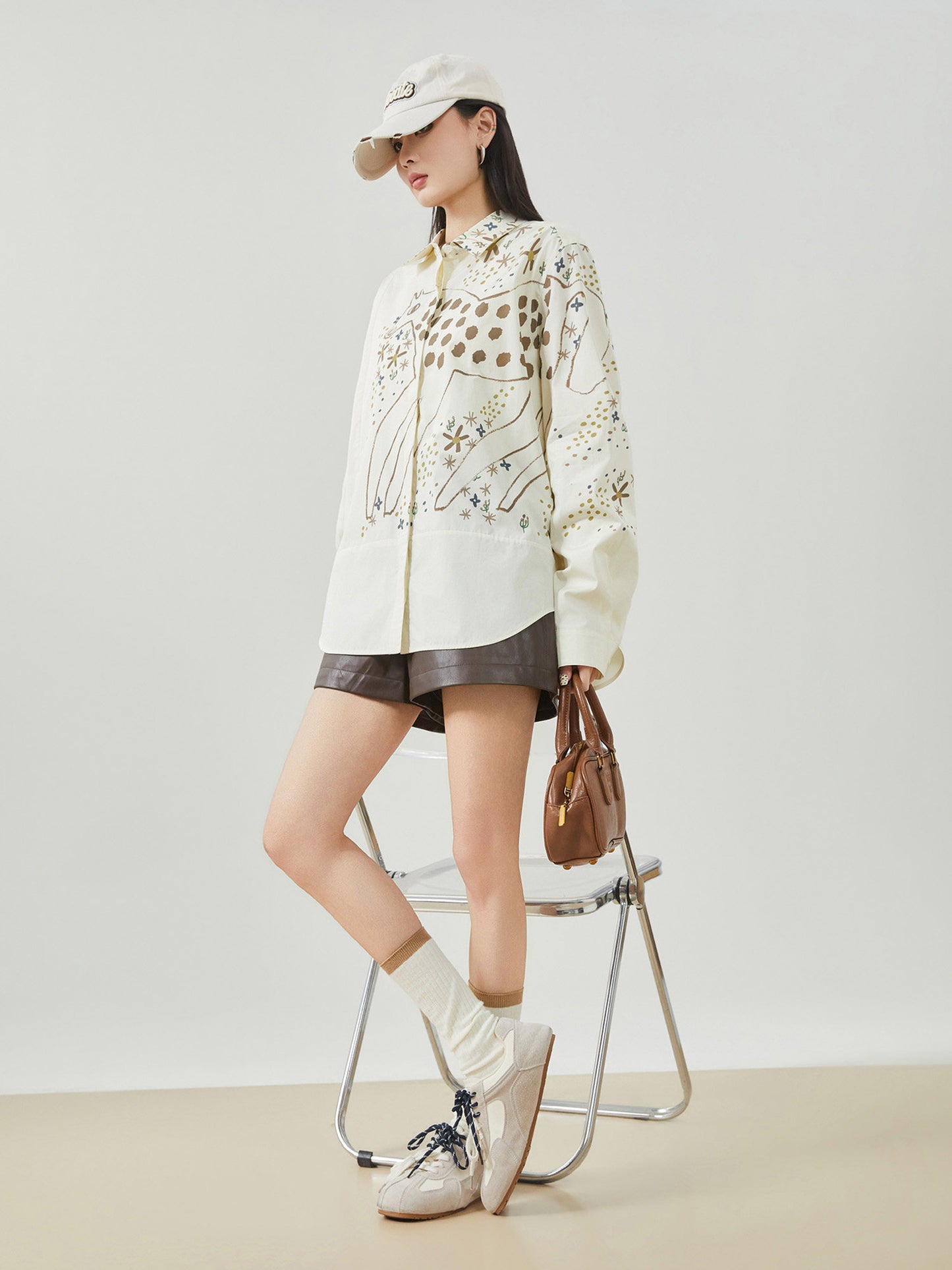 Pony Print Long-Sleeve Shirt FER0095