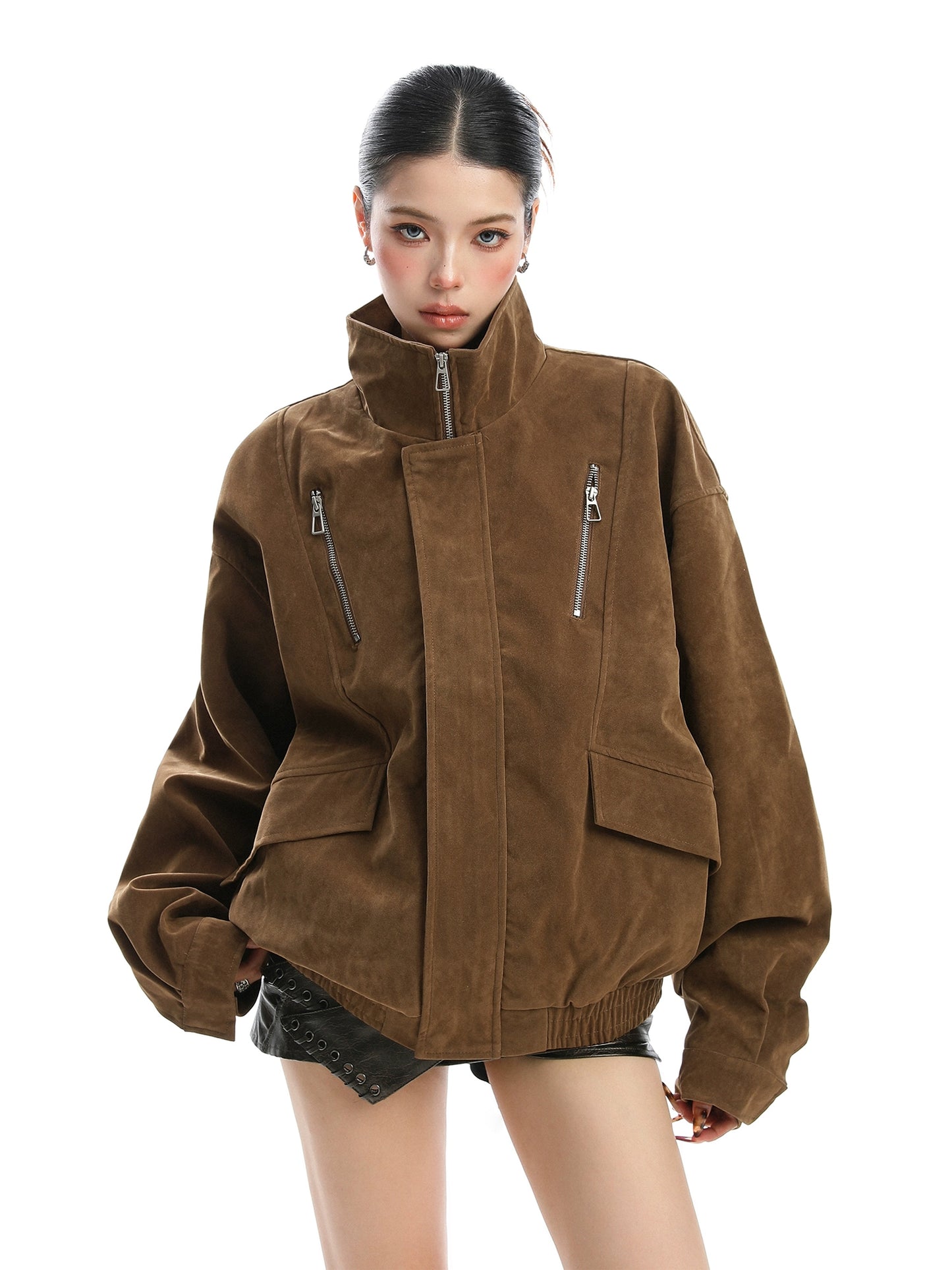 Stand Collar Suede Work Jacket BGS0021