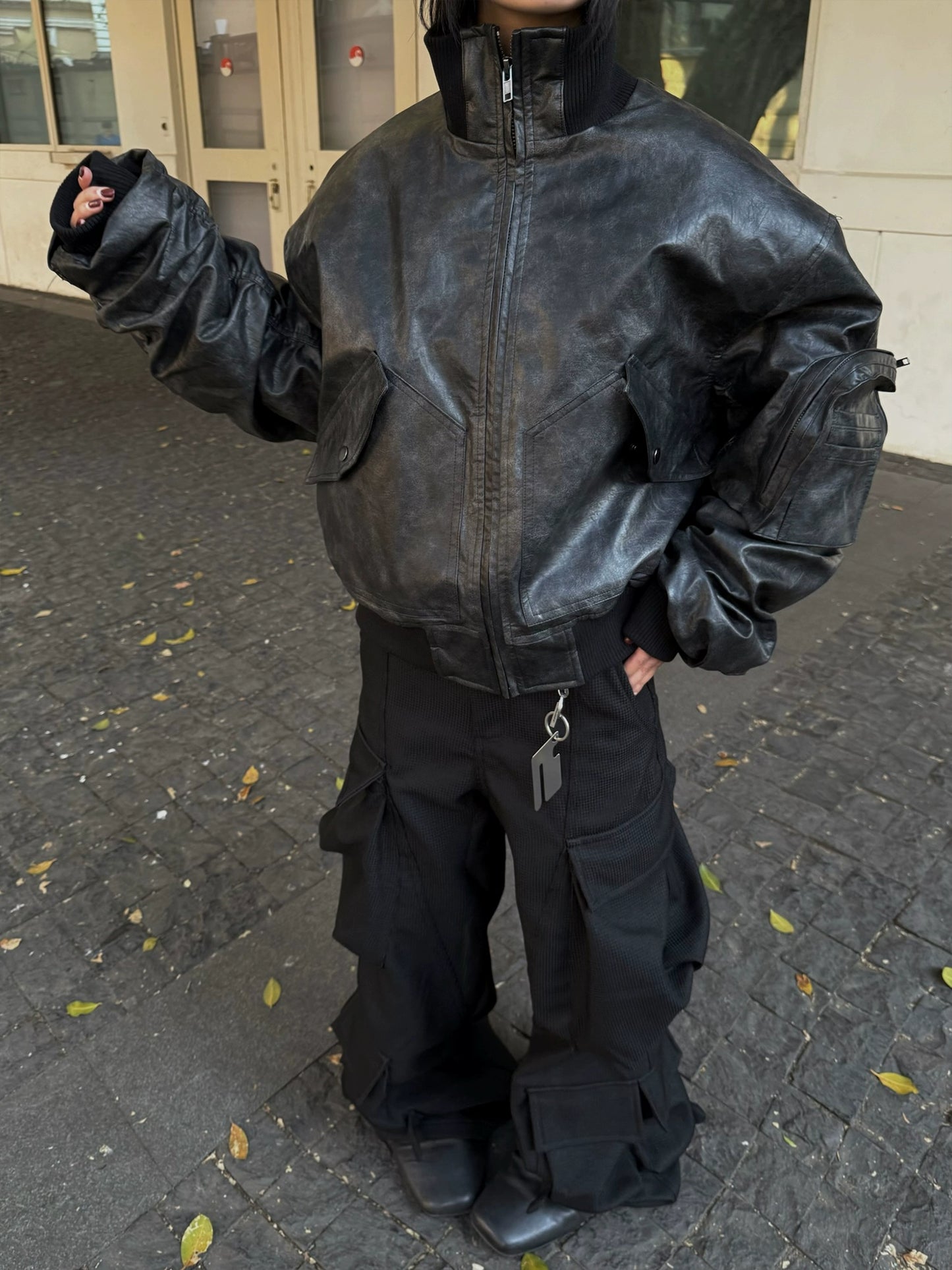 Vintage Washed Leather Jacket FLG0001