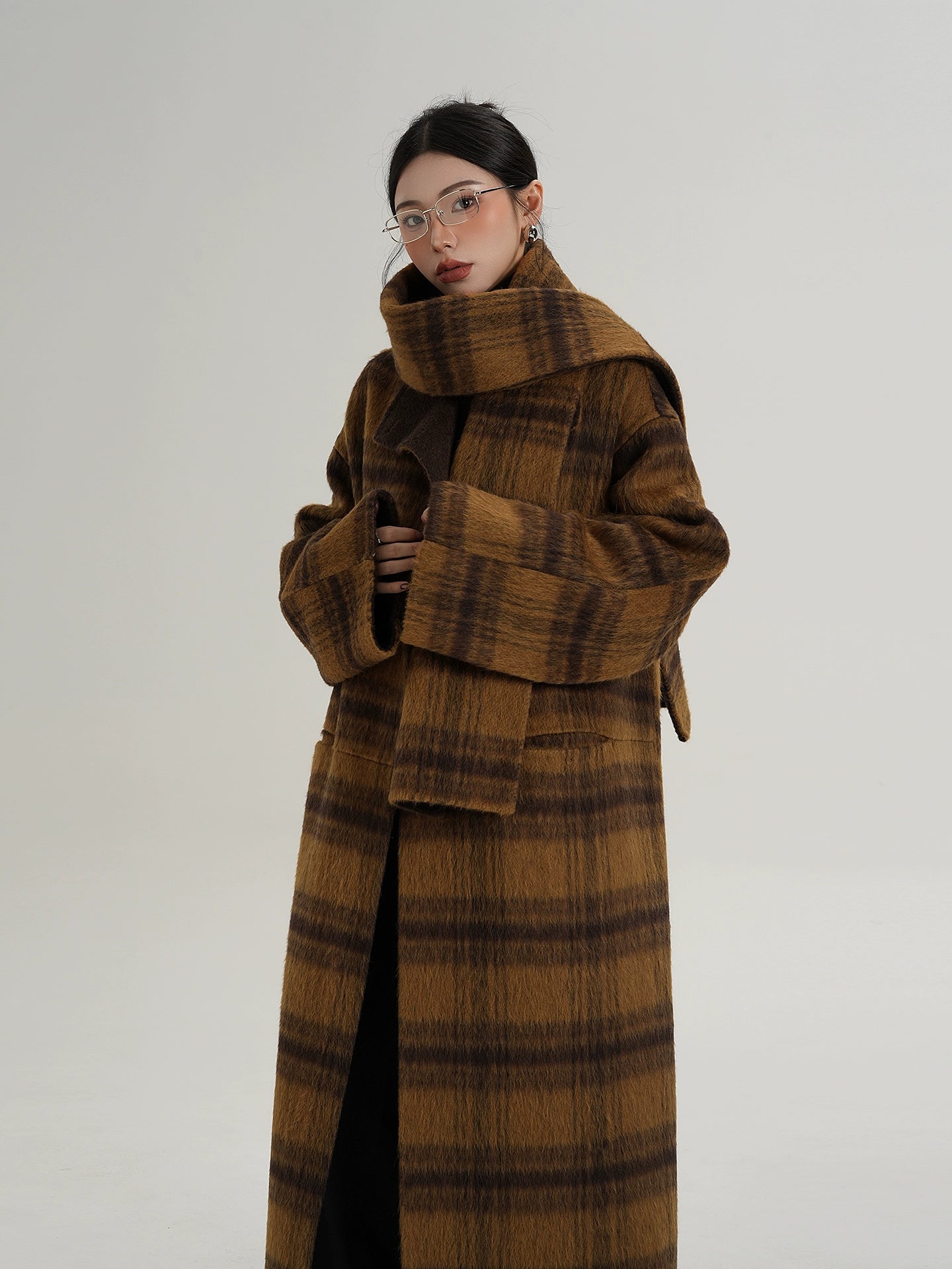 Plaid Long Wool Coat SRS0390