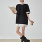 Sleeve Frill Color-Block Pullover FER0160