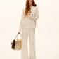 Wool Half-Button Knit Hoodie / Wide Pants ASG0073
