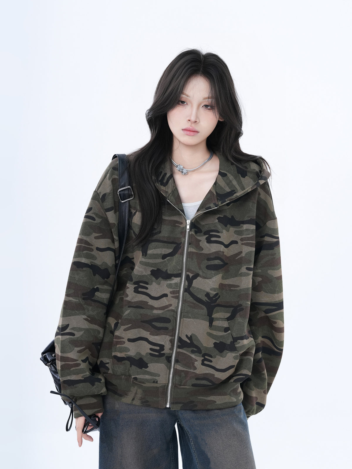 Camouflage Zip-Up Hoodie WLS0008