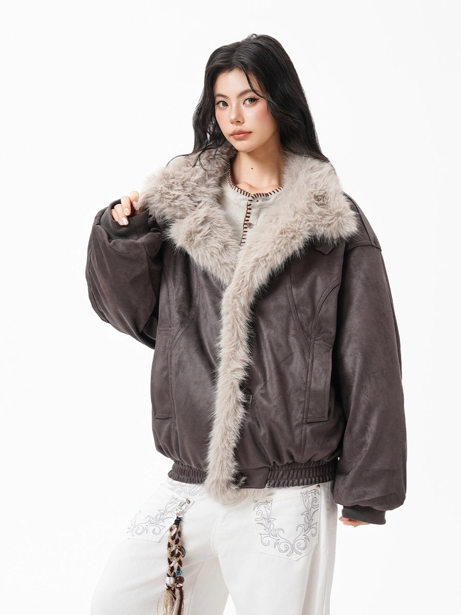 Fur Collar Suede Jacket BWA0002