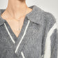 Shaggy V-Neck Knit Top / Pleated Mini Skirt SUY0031