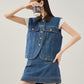 Retro Denim Vest / Denim Mini Skirt FER0079