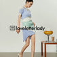 Light Blue Asymmetrical Mini Dress LLA0050