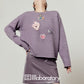 Embroidered Sequin Knit Top / Purple Mini Skirt LLA0620