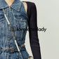 Vintage Denim Slit Long Dress LLA0073