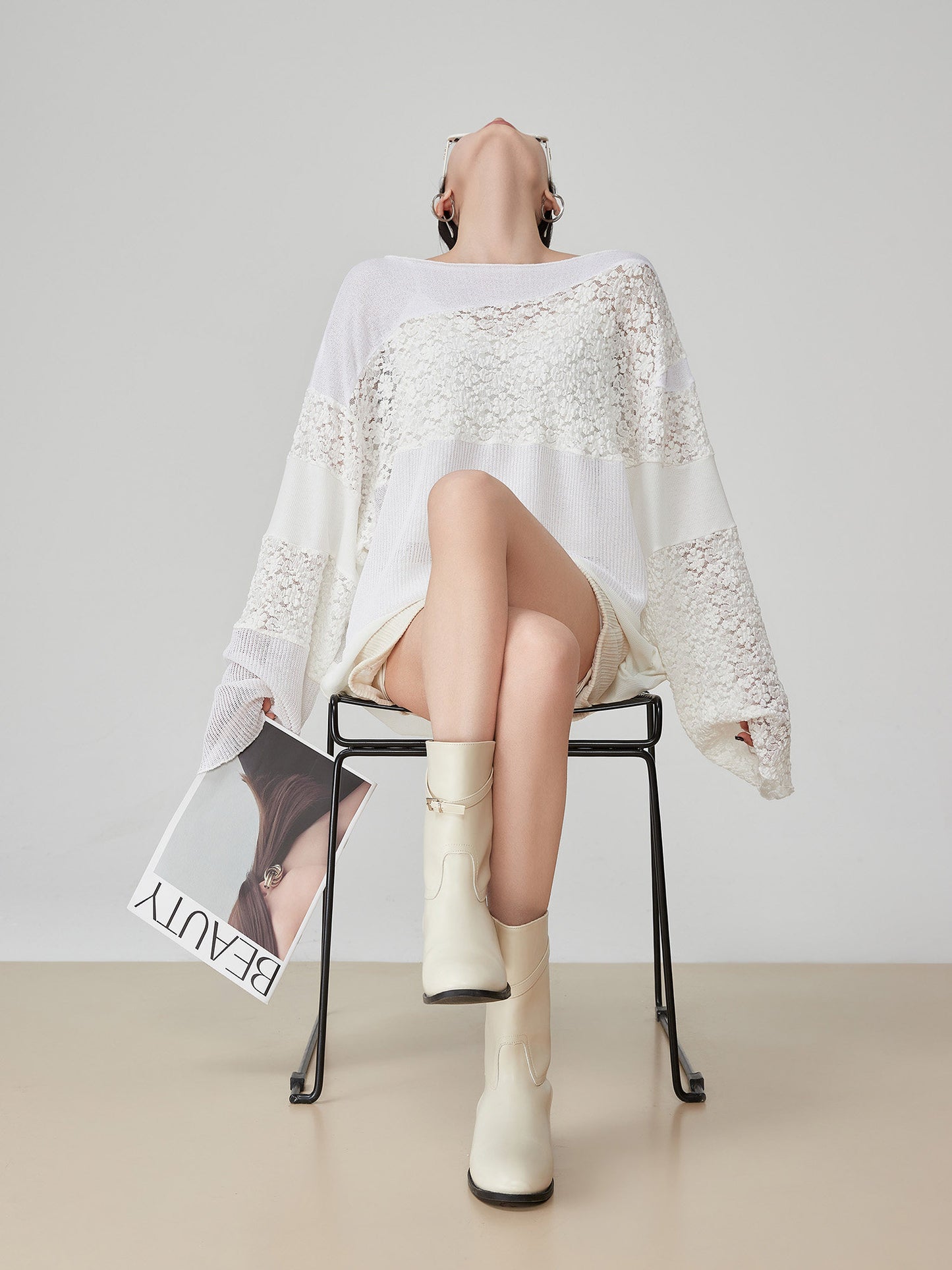 Patchwork-Style Lace Switch Tunic FER0266