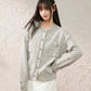 Speckled Rhinestone Knit Cardigan / Rhinestone Flash Jeans  KIP0010