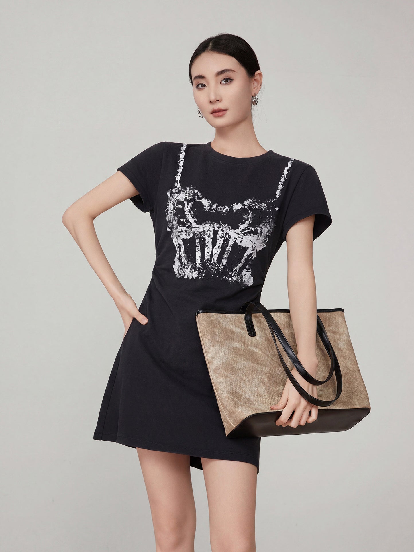 Corset Print Mini Dress FER0262