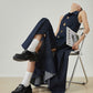 Gold Button Denim Sleeveless Dress FER0132