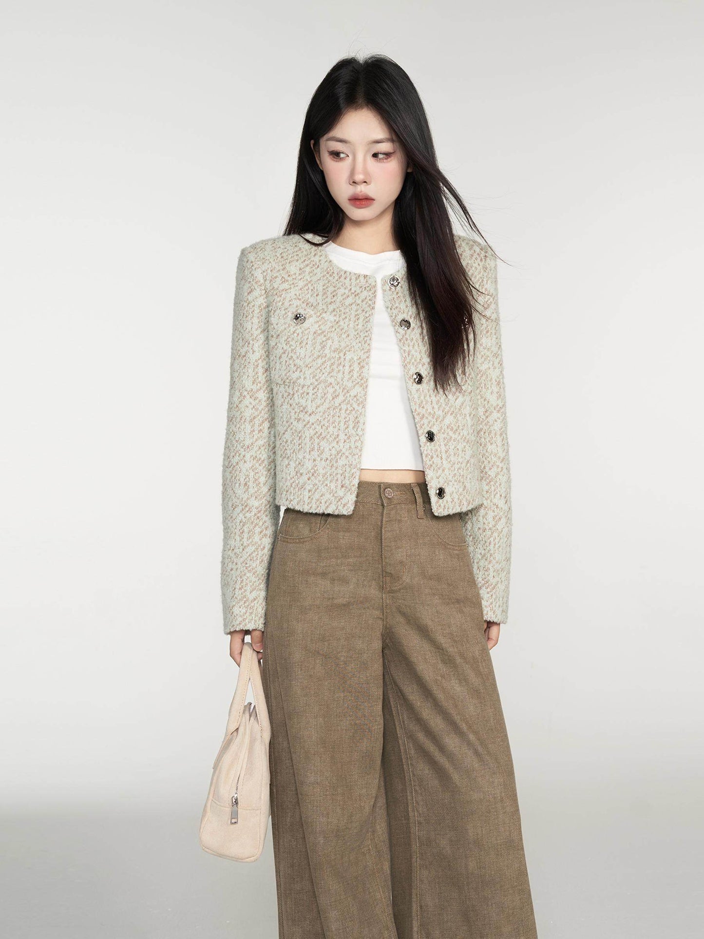 Feminine Short Tweed Jacket WDB0019