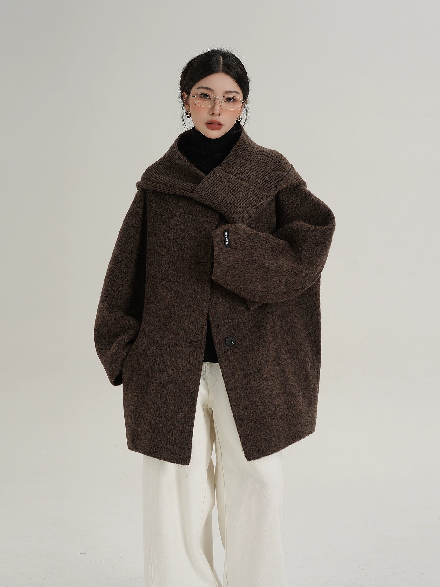 Scarf Design Wool Coat SRS0375