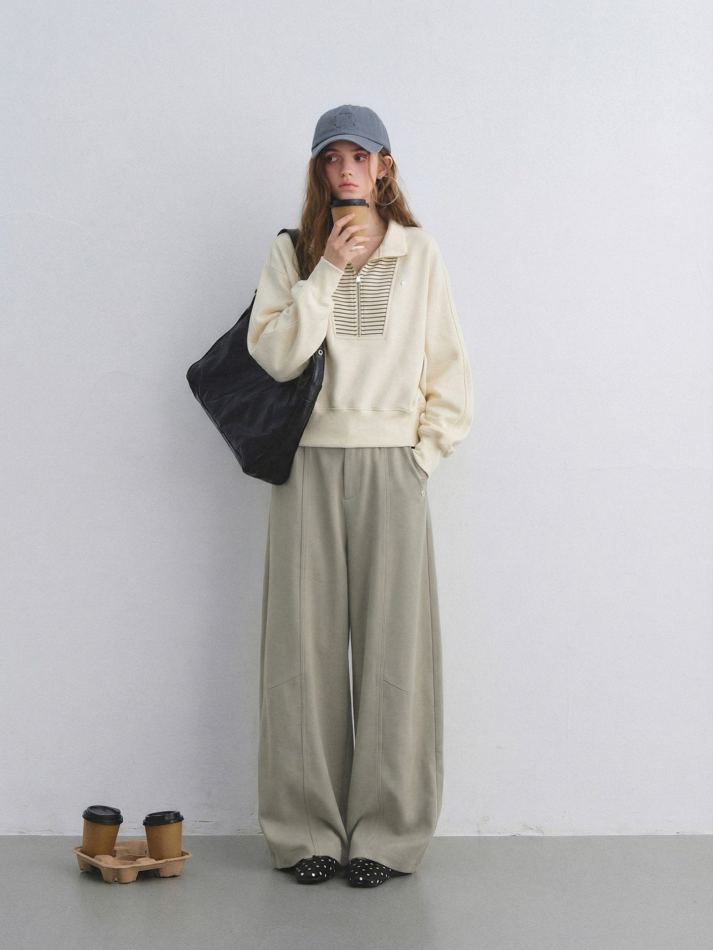 Striped Half-Zip Pullover Hoodie ASG0081
