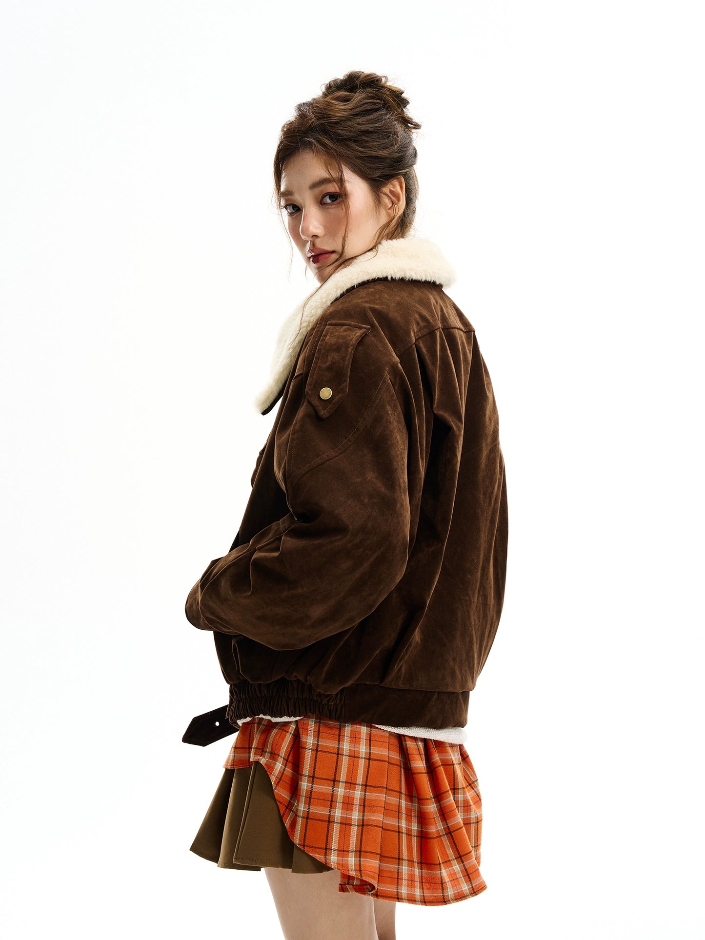 Fur Collar Suede Jacket HGX0047