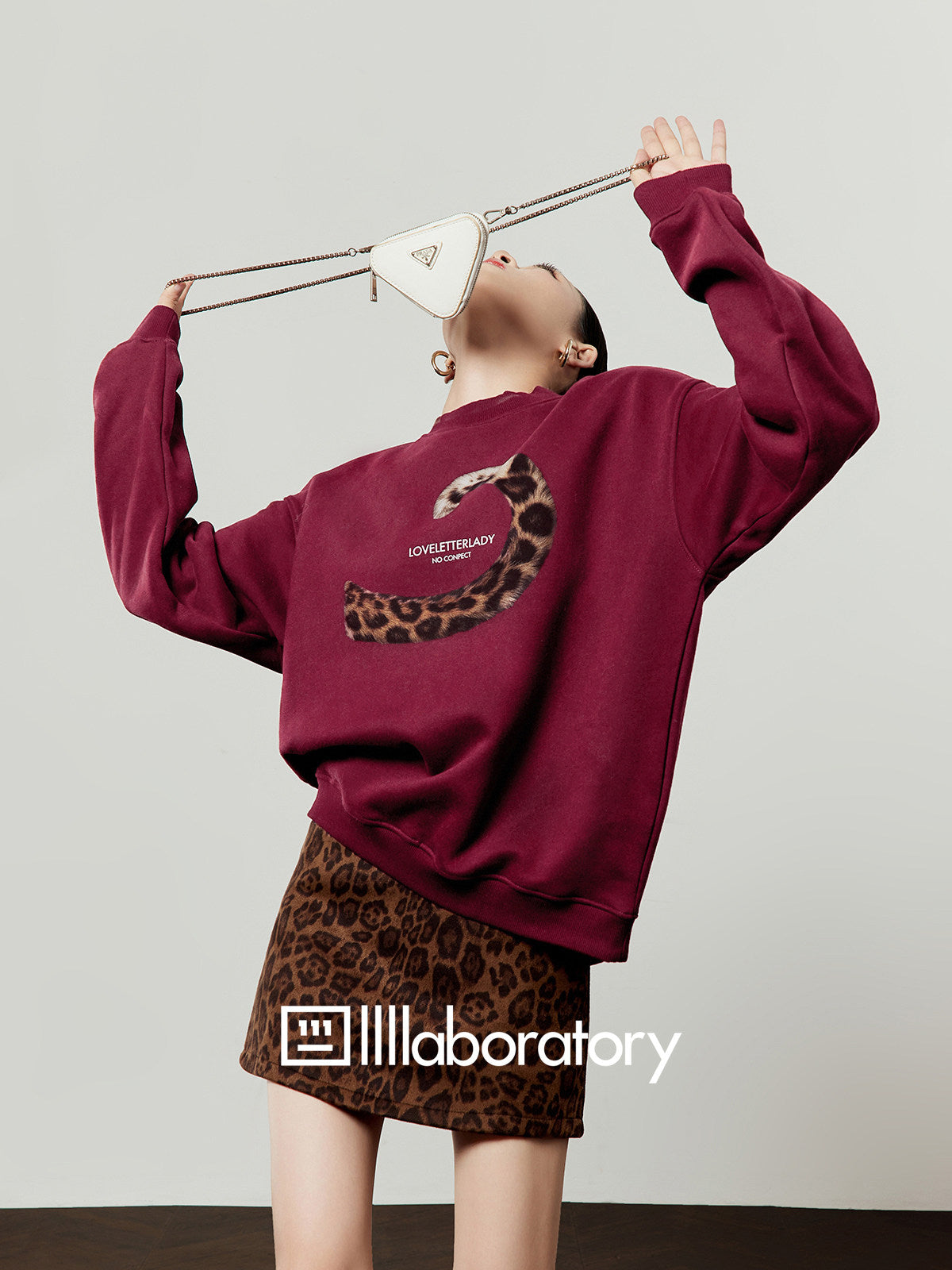Tiger Tail Sweatshirt / Leopard Mini Skirt LLA0635