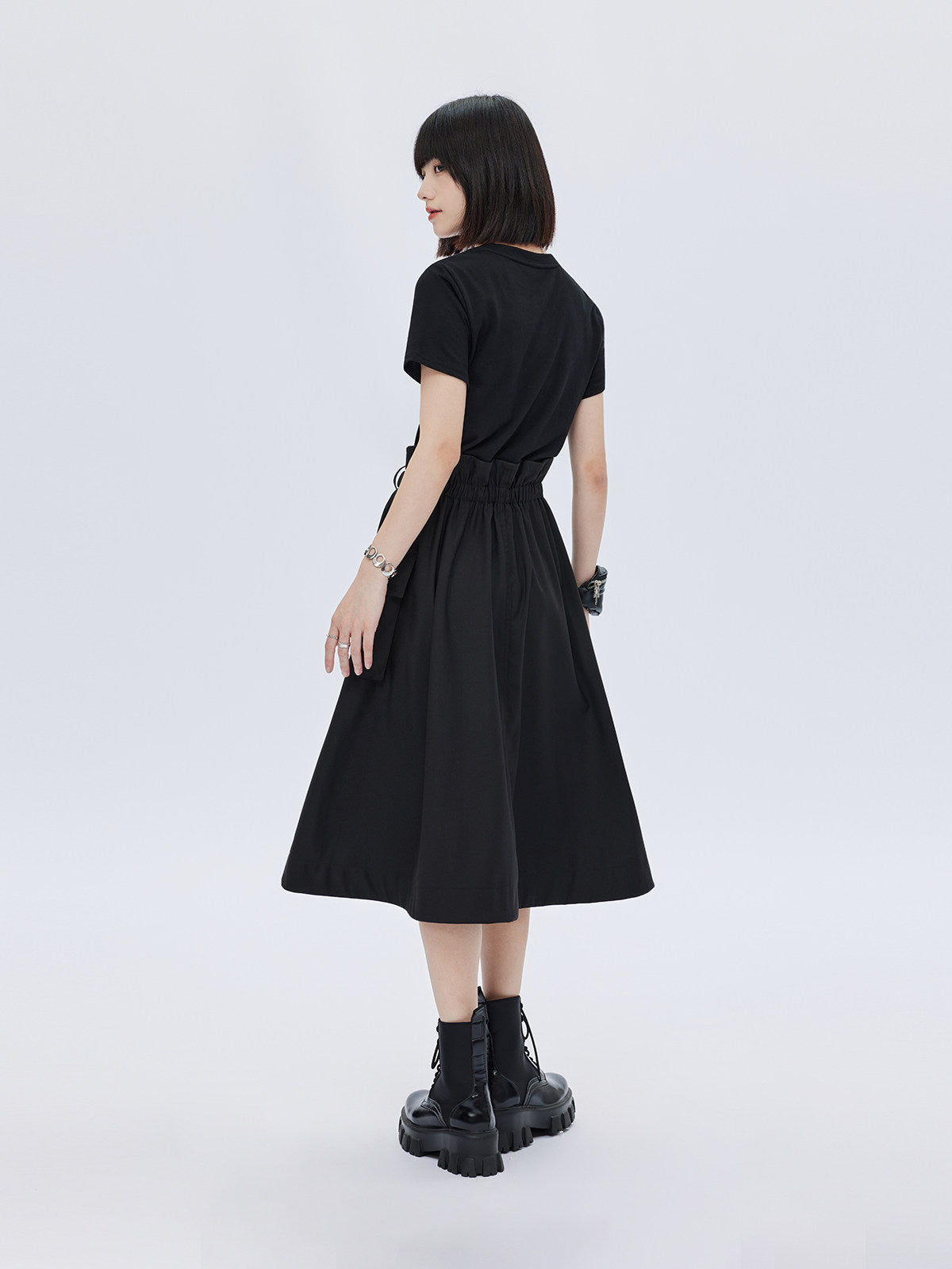 Patch Pocket Waist T-Shirt Dress SHN0013