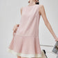 Low-Waist Pleated Design Dress FER0172