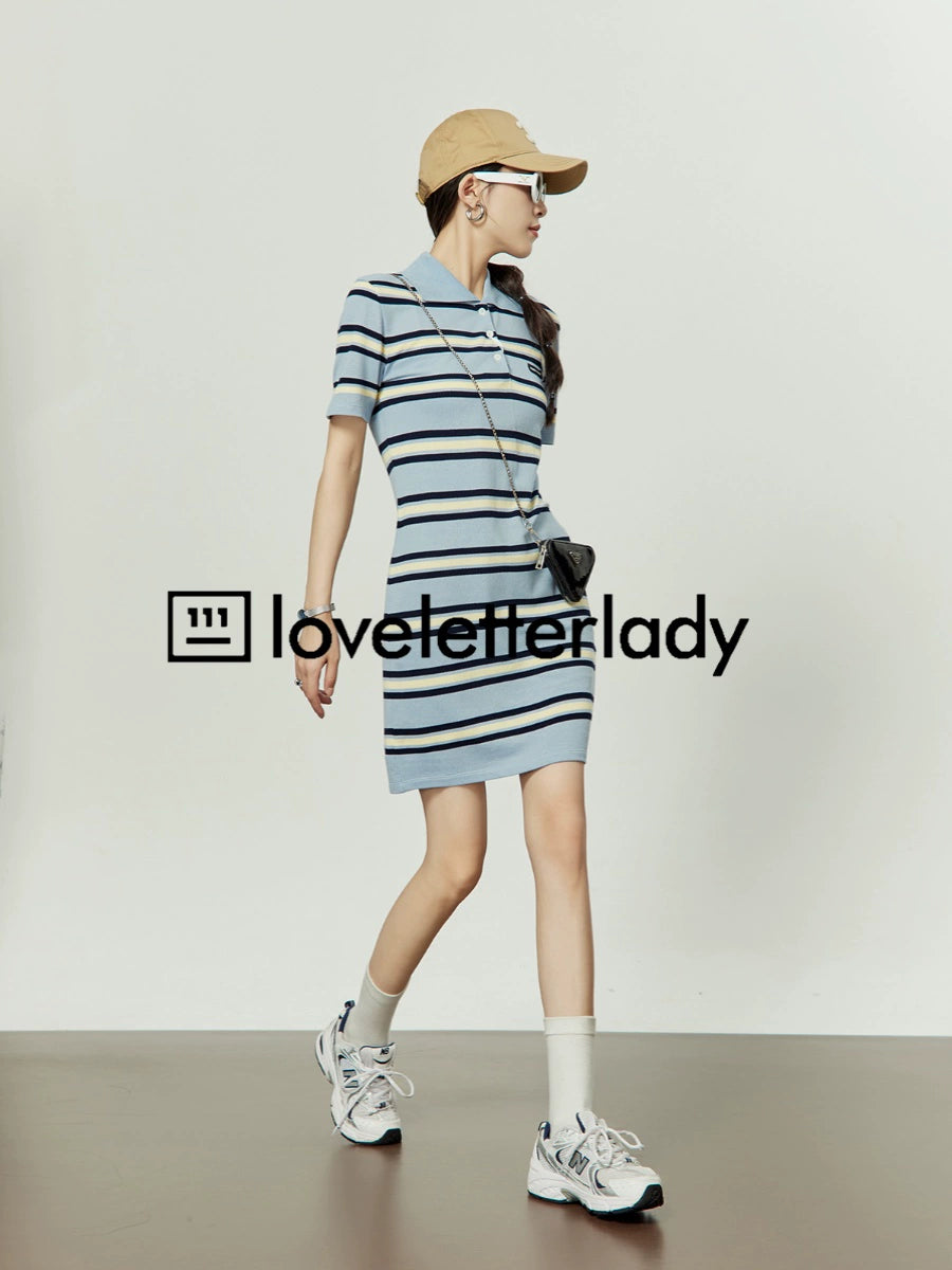 Polo Border Knit Dress LLA0094