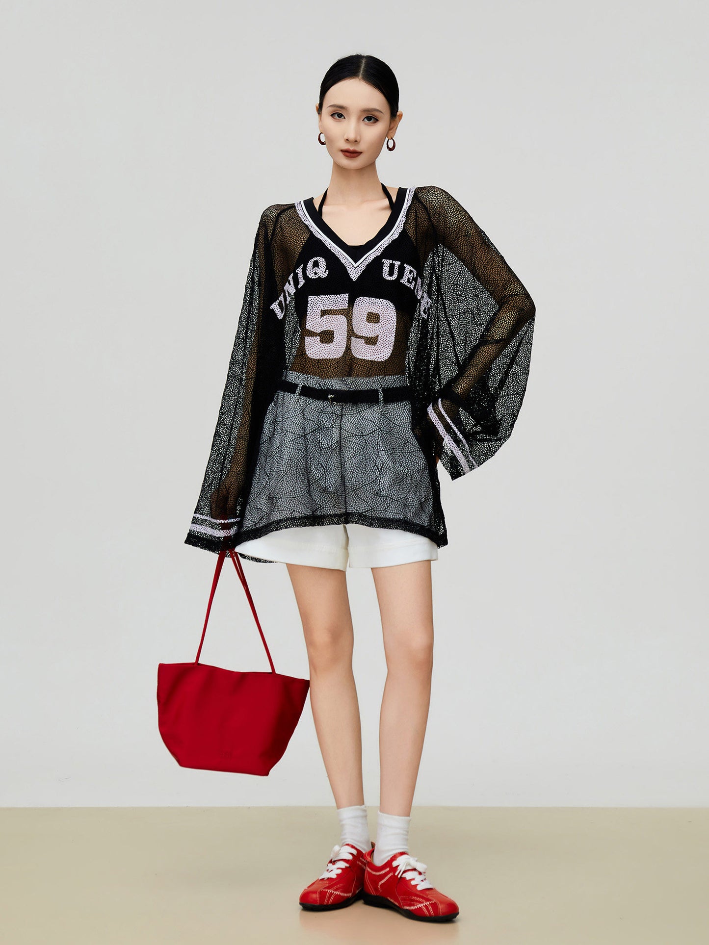 See-Through Mesh Pullover FER0253