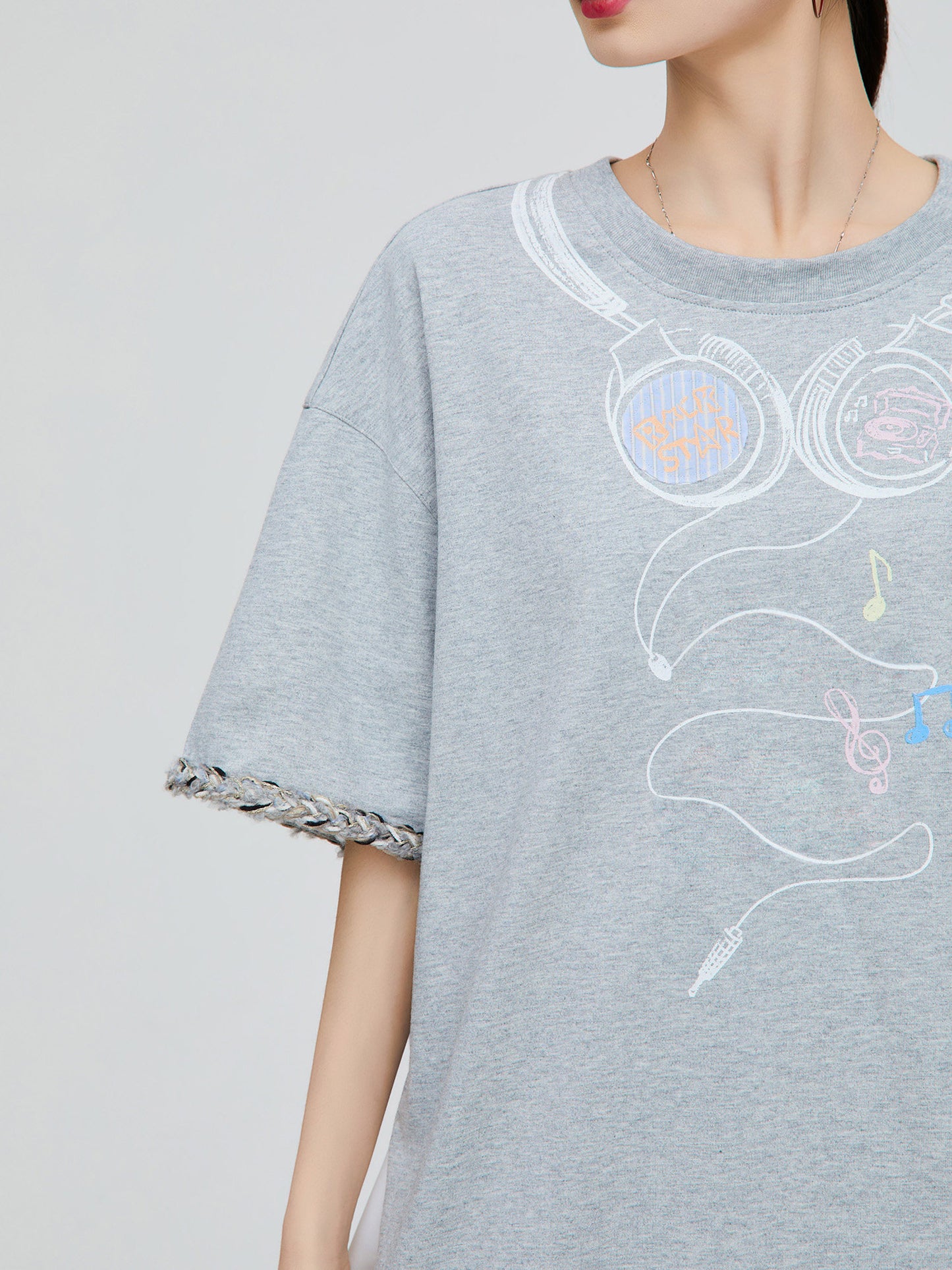 Headphone Print Short-Sleeve T-Shirt FER0168