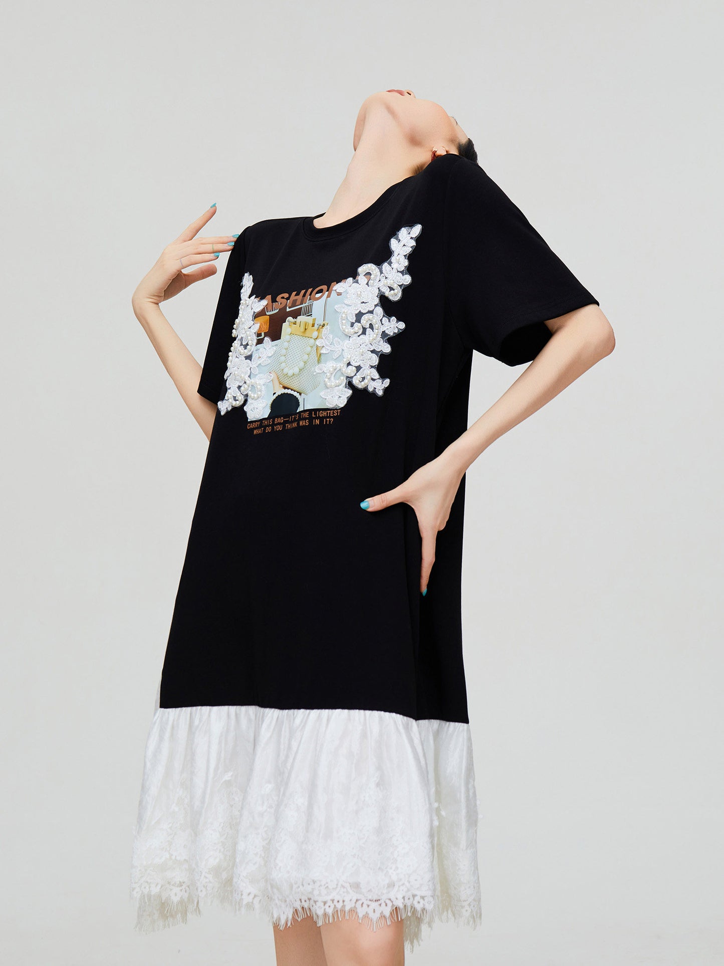 Mixed Material Docking Dress FER0299