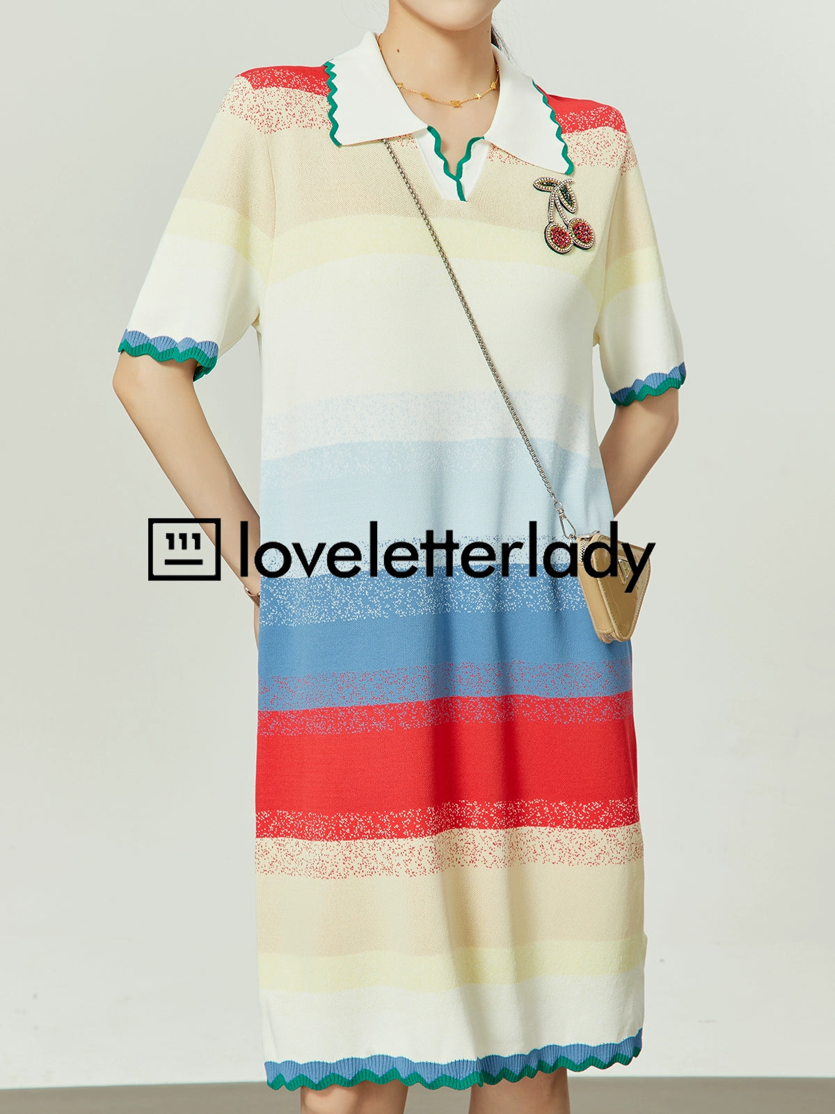 Border Cherry Polo Dress LLA0187