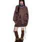 Knit Collar Suede Jacket EZK0089
