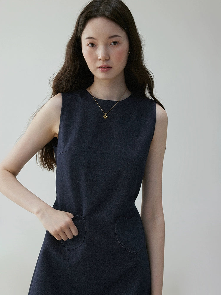 Heart Pocket Sleeveless Dress VOE0002