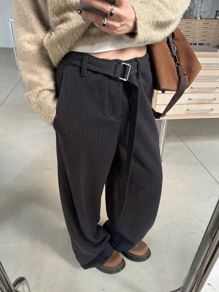 Belt Design Drapey Loose Pants CYE0068