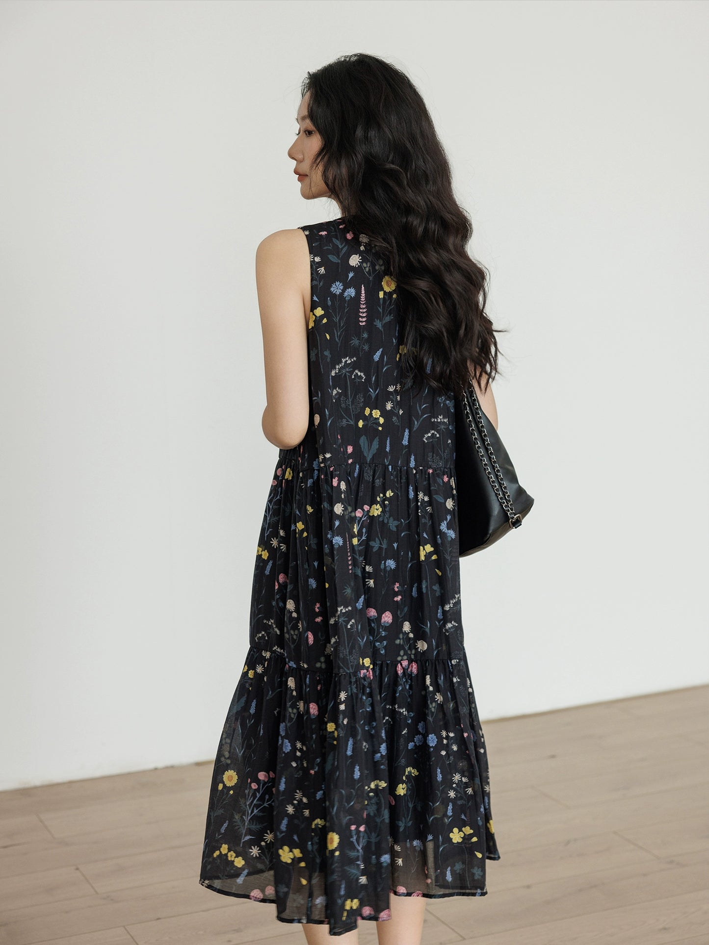 Tiered Flower Long Dress VAS0048