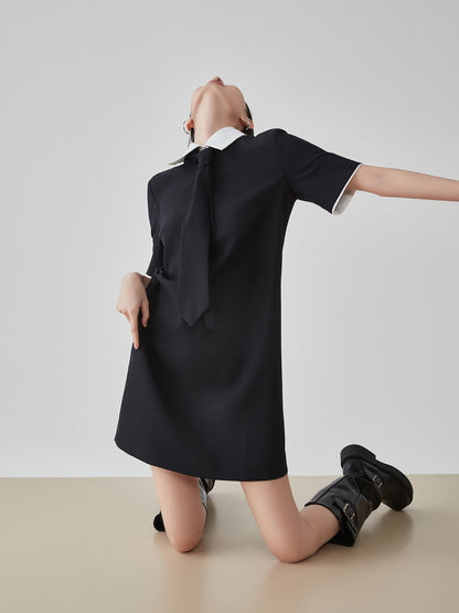 Necktie Cleric Mini Dress FER0203