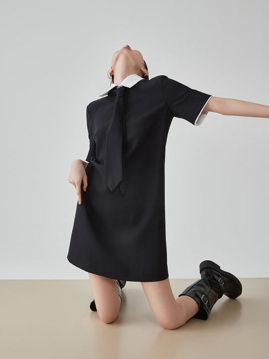 Necktie Cleric Mini Dress FER0203