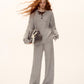 Wool Half-Button Knit Hoodie / Wide Pants ASG0073