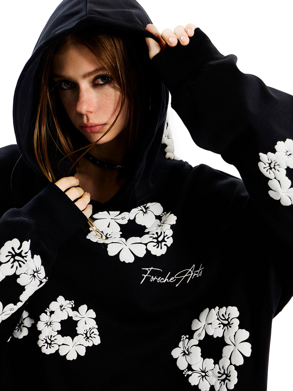 Floral Full-Print Hoodie  ZTS0022
