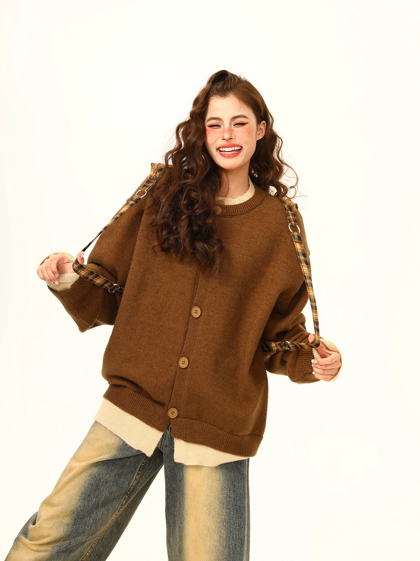 Round Neck Knit Cardigan WDZ0035