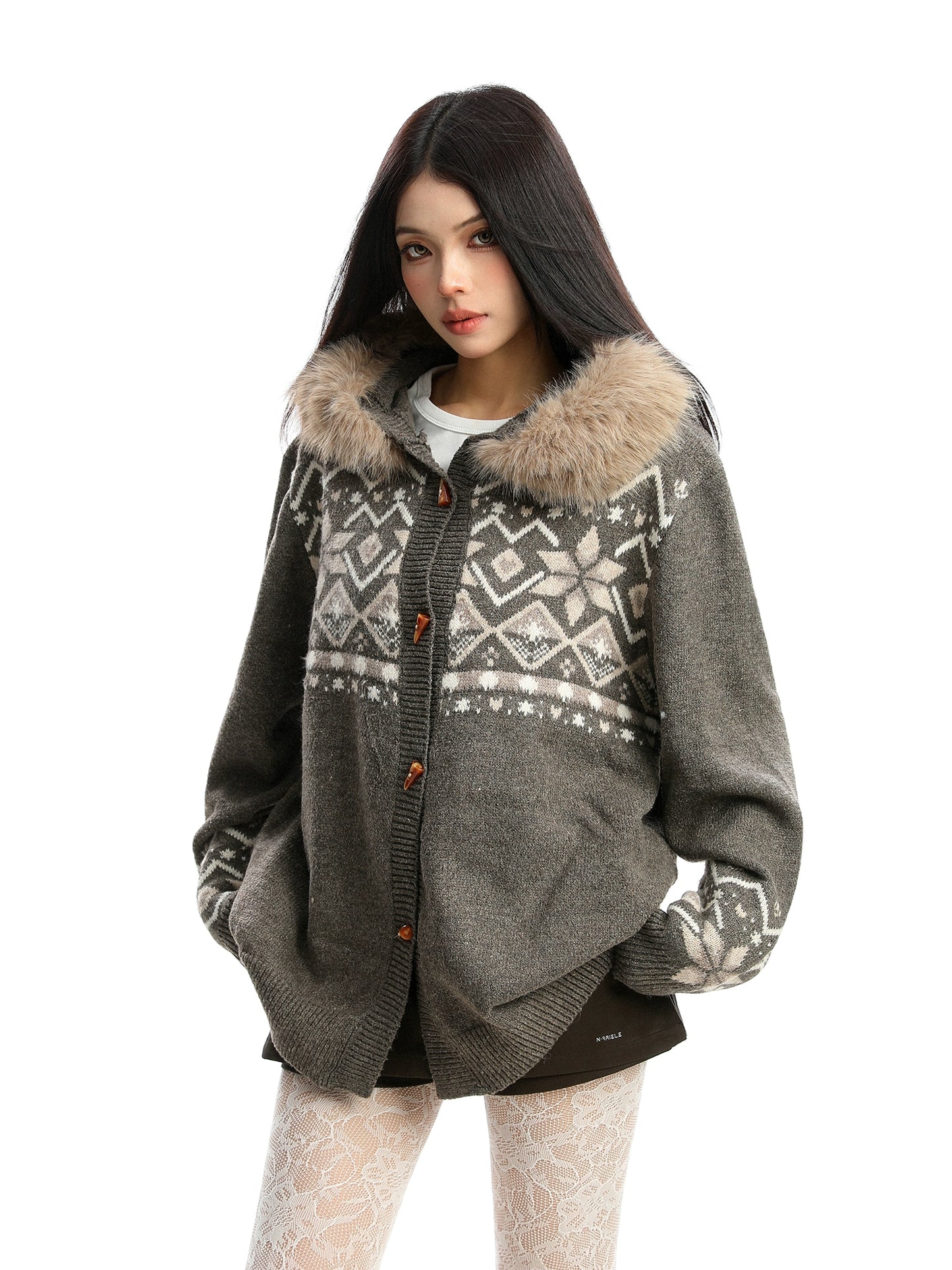Nordic Tong Knit Cardigan BGS0033