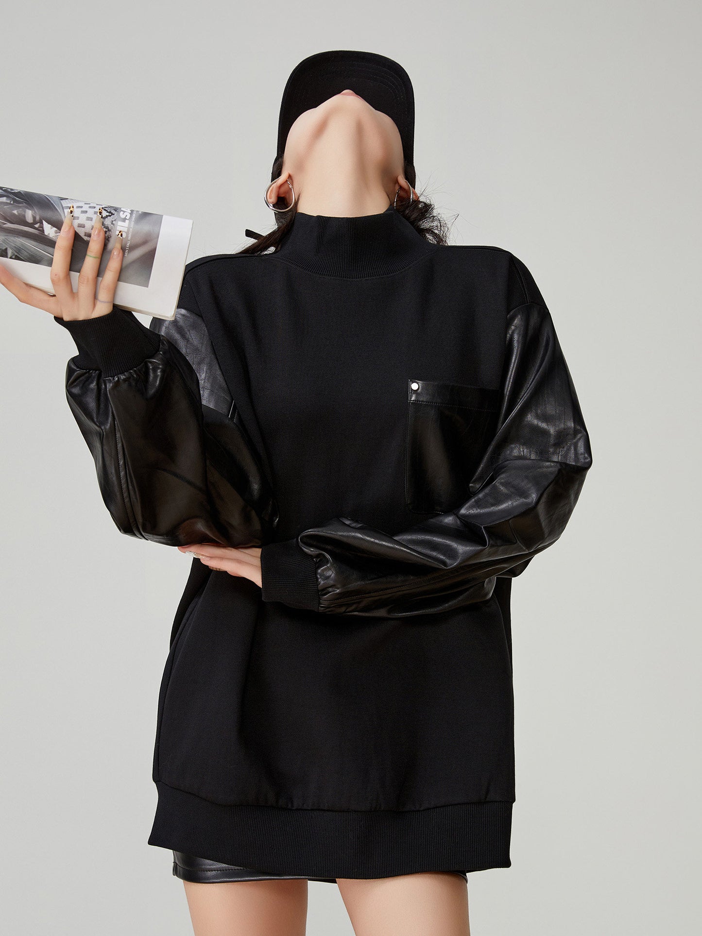 High-Neck Pullover Sweatshirt FER0059