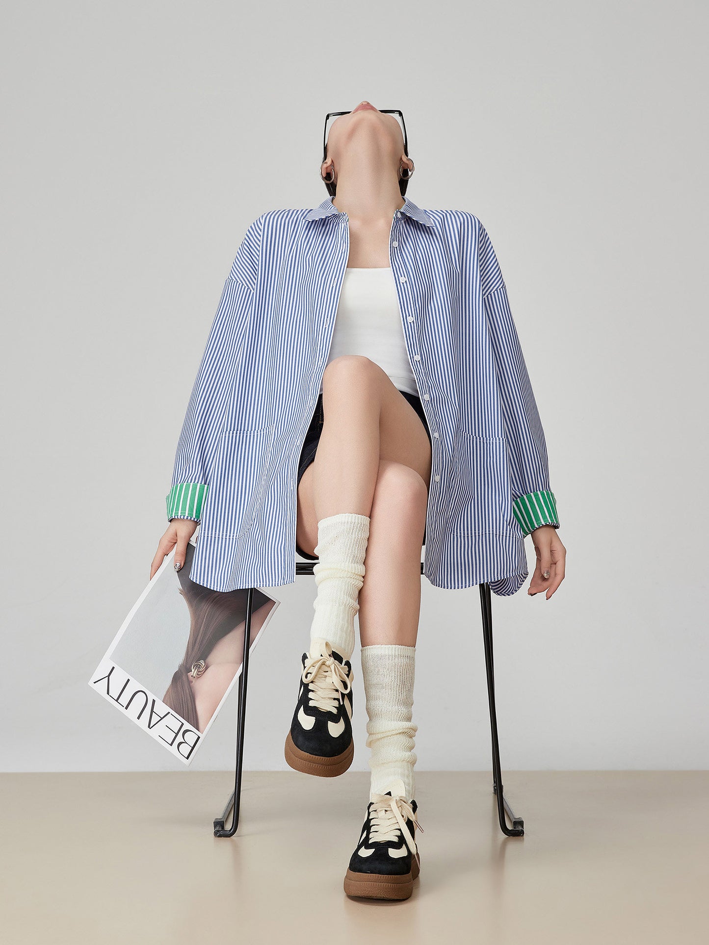Blue Striped Long-Sleeve Shirt FER0182