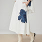 Appliqué Off-White Shirt / Half-Length Skirt FER0117