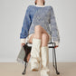 Blue Braided Round-Neck Knit FER0368